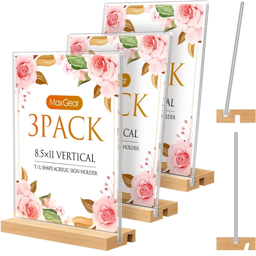 3 pack L and T plastic acrylic frames